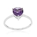 Sterling Silver Amethyst Solitaire Heart Ring