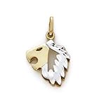 14k Two-Tone Leo Zodiac Pendant