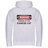 BEWARE OF THE SIAMESE CAT Adult Zippered Hooded (Hoody Hoodie) Sweatshirt Fleece Jacket (Various Colors Avail)