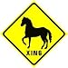 HORSE CROSSING sign * street caution pet