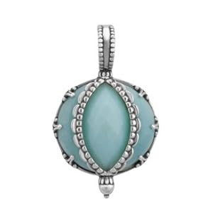 Relios Designer Sterling Silver Faceted Amazonite Pendant Enhancer
