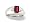 14K White Gold Emerald-cut Created Ruby and Diamond Men's Men's Ring - Size 7