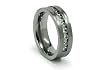 Titanium Ring Satin High Polish with 9 CZ 8mm