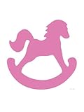 Pink Rocking Horse Stretched Canvas Poster Print by Avalisa , 9x12 Pink Rocking Horse Stretched Canvas Poster Print by Avalisa , 9x12