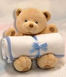 Russ Berrie Widdle Ones Bear & Fleece Blanket Gift Set