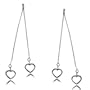 Heart Dangle Earrings Sterling Silver Ladies Drops New