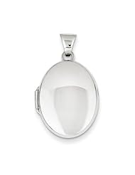 Sterling Silver Polished 21mm 2 Frame Oval Locket