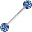 Blue Ultra Glitter Acrylic Barbell Tongue Ring