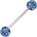 Blue Ultra Glitter Acrylic Barbell Tongue Ring