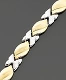 14k Gold & Sterling Silver X's & O's Bracelet