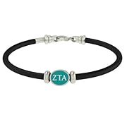 Zeta Tau Alpha Sorority Jewelry Silver and Rubber Bracelets