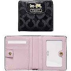 Coach Op Art Madison Signature Small Wallet 42902 Black Multi