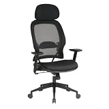 Office Star Products 55403 Executive High-Back Chair, 27-1/2 in.x28-1/2 in.x56-1/4 in., Black