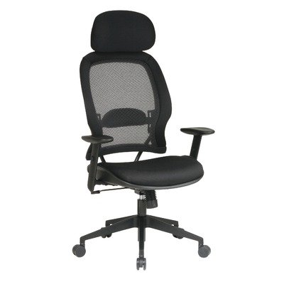 Office Star Products 55403 Executive High-Back Chair, 27-1/2 in.x28-1/2 in.x56-1/4 in., Black