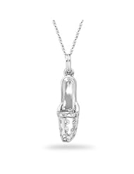 0.09 Cts Diamond Shoe Pendant in 14K White Gold