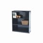 Metal Bookcase, 40"" High, Two Adjustable, One Fixed Shelf, Black (TNN100615)