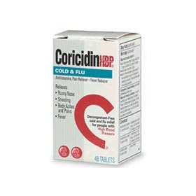 Coricidin HBP Cold & Flu Tablets for People with High Blood Pressure - 48 Ea