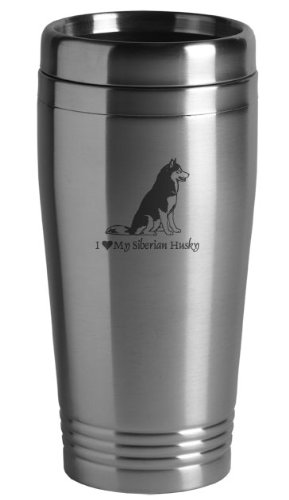 16-ounce Stainless Travel Mug Siberian Husky