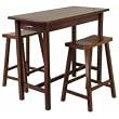 3pc Kitchen Island Set; Table with 2 Drawers and Saddle Stools; 2 ctns By Winsome Furniture