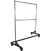 Heavy-Duty Commercial Grade Double-Bar Rolling Z Rack Garment Rack with Nesting Black Base