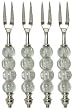 Decorative Shrimp Fork with Clear Glass Bead Handle Set of Four