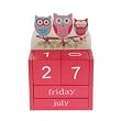 Owls on a Branch Wooden Perpetual / Block Calendar