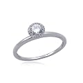 White Diamond Halo Ring