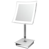 Led Illuminated Table 12" Mirror - 5x Magnified - Dimmable - Battery Operated