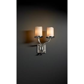 Sonoma 2 Light Brushed Nickel Sconce Candle Shades