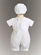 Boy's Cotton Christening Baptism Romper with Pique Vest