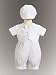 Boy's Poly Cotton Christening Baptism Romper with Pique Vest