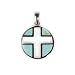 STERLING SILVER STONE PENDANT - 22mm White Mother of Pearl