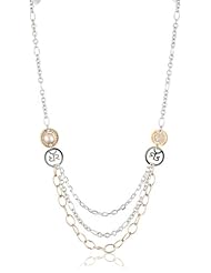 Rebecca "Shibuya" Rose Gold Over Bronze Pearl Multi-Chain Necklace