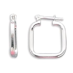 2 X 20MM Square Hoop Earrings - Free Shipping