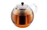 Bodum assam tea press with glass handle and stainless steel filter 1.0l