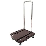 山善(YAMAZEN) 自立式 折りたたみ台車 Carryおてがる ダークブラウン