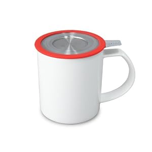 WhiteLeaf Brew - In - Mug W/Infuser and Lid 12OZ- RED