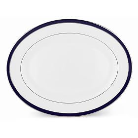 Lenox Federal Cobalt Platinum Bone China 13 Oval Platter by Lenox