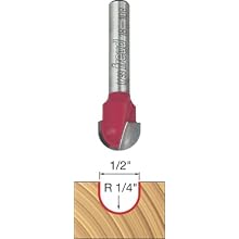 Freud 18-108 1/2-Inch Diameter Round Nose Router Bit with 1/4-Inch Shank