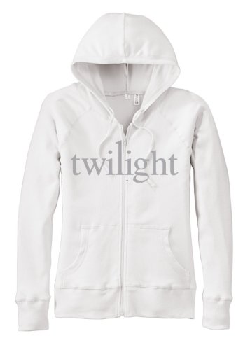 Twilight White Womens Zippered Hooded Sweatshirt