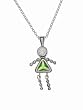 Sterling Silver Girl August Birthstone Necklace with Rolo Chain