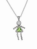 Sterling Silver Girl August Birthstone Necklace with Rolo Chain