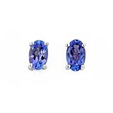 14-Karat White Gold Tanzanite Stud Earrings