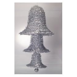 50" Huge Silver Folding Tinsel Bells Commercial Christmas Decoration
