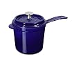 Staub 1.25 Qt Saucepan with Long Handle & Lid Dark Blue Cast Iron 1281491