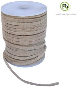 Genuine Suede Leather Lace Natural 3x1.7mm 5 Meters (Spool is not included)