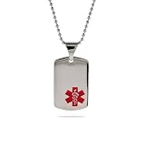 Eve's Addiction Engravable Dog Tag Medical Alert Pendant