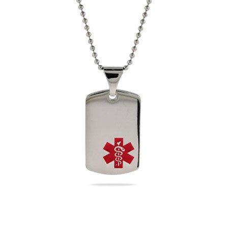 Eve's Addiction Engravable Dog Tag Medical Alert Pendant