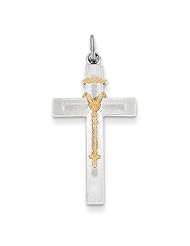 Sterling Silver Vermeil Rosary Cross Pendant