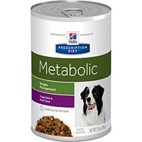 Hill's Prescription Diet Metabolic Weight Management Vegetable and Beef Stew Flavor Canned Dog Food 12/12.5 oz